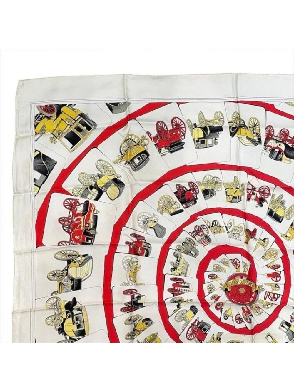 Hermes Carre 90 Large Scarf Shawl Silk Soie White